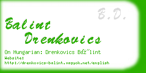 balint drenkovics business card